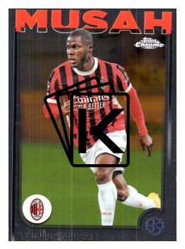 fotbalová kartička 2024-25 Topps Chrome UCC 79 Yunus Musah, AC Milan