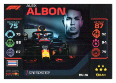 2020 Topps Formule 1Turbo Attax 26 Speedster Alex Albon Aston Martin Red Bull Racing Team