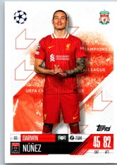 fotbalová kartička 2024-25 Topps Match Attax UEFA Club Competitions  63 Darwin Núñez (Liverpool)