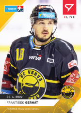 Hokejová kartička SportZoo 2021-22 Live L-140 František Gerhát HC Verva Litvínov /54