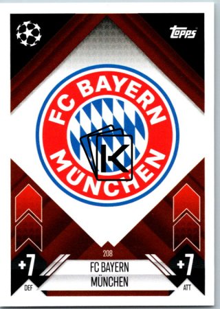fotbalová kartička 2024-25 Topps Match Attax UEFA Club Competitions 208 Team Badge (FC Bayern München)