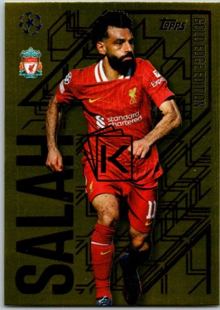 fotbalová kartička 2024-25 Topps Match Attax UEFA Club Competitions Topps Gold Edge Edition GE4 Mohamed Salah (Liverpool)