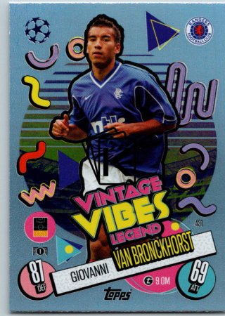 fotbalová kartička 2024-25 Topps Match Attax UEFA Club Competitions Vintage Vibes Legend 431 Giovanni van Bronckhorst (Rangers FC)