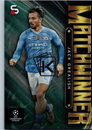 Fotbalová kartička 2023-24 Topps Superstars UEFA Club Competitions Matchwinner MW-03 Jack Grealish (Manchester City)