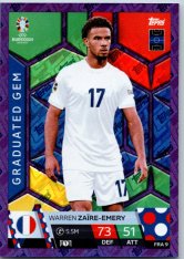 fotbalová karta Topps Match Attax EURO 2024 Purple Sapphire Holograph Graduated Gems FRA 9.  Warren Zaïre-Emery (France)