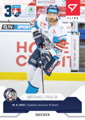 Hokejová kartička SportZoo 2022-23 Live L-007 Michal Frolík Bílý Tygři Liberec /41