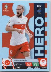 fotbalová karta Topps Match Attax EURO 2024 TUR12 Orkun Kökçü (Turkey)  -  Hero