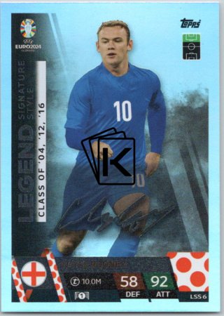 fotbalová karta Topps Match Attax EURO 2024 Legend Signature Style LSS6 Wayne Rooney (England)