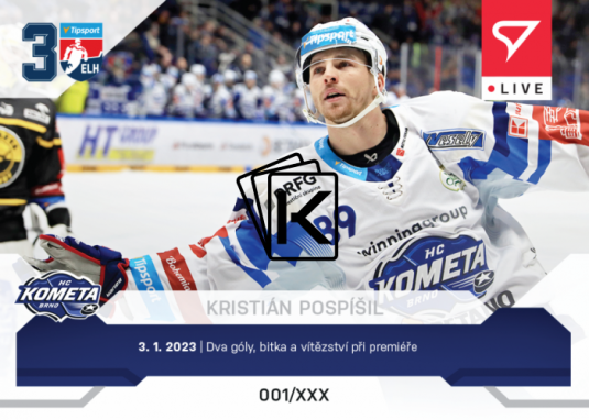 Hokejová kartička SportZoo 2022-23 Live L-062 Kristián Pospíšil HC Kometa Brno /62
