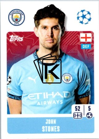2024-25 Topps Champions League 275 John Stones (Manchester City)