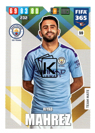 Fotbalová kartička Panini Adrenalyn XL FIFA 365 - 2020 Team Mate 59 Riyad Mahrez Manchester City