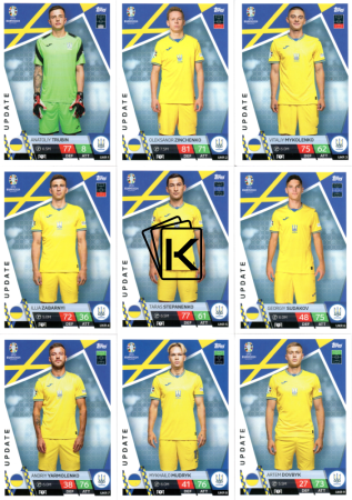 fotbalová karta Topps Match Attax EURO 2024 Update Team set Ukraine