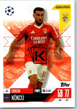Fotbalová kartička 2024-25 Topps Match Attax EXTRA UEFA Club Competitions Squad Update 46.  Orkun Kökçü (SL Benfica)