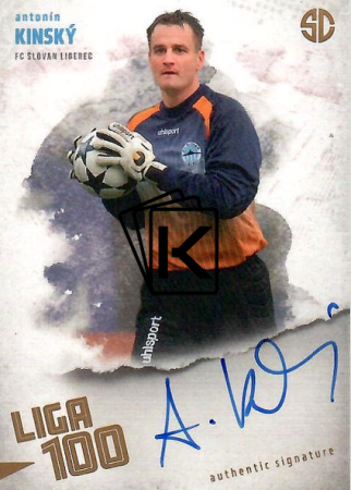podepsaná karta 2025 Supr Cards Liga 100 KI-AN Antonín Kinský FC Slovan Liberec gold /12