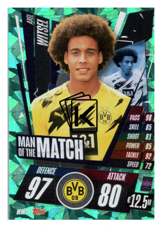fotbalová kartička Topps Match Attax Champions League 2020-21 Man of the Match MM15 Axel Witsel - Borussia Dortmund