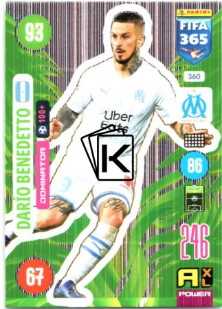 fotbalová karta Panini Adrenalyn XL FIFA 365 2021 Dominator 360 Dario Benedetto Olympique de Marseille
