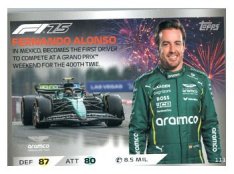 2025 Topps Turbo Attax F1 Aston Martin Epic Moments  111 Fernando Alonso