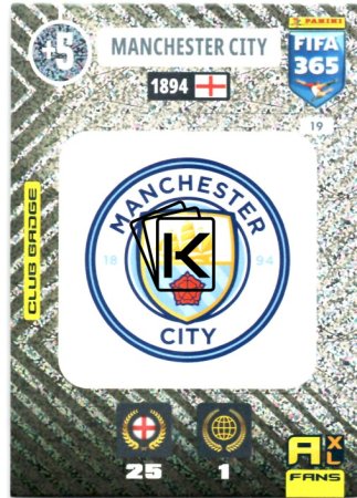 fotbalová karta Panini Adrenalyn XL FIFA 365 2021 Logo 19 Manchester City
