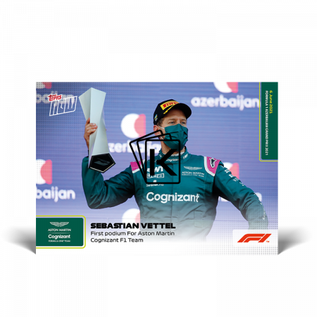 kartička Formule 1 Topps Now 2021 016 Sebastoam Vettel Aston Martin