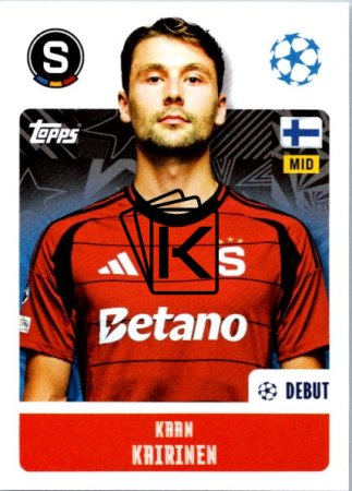 2024-25 Topps Champions League 426 Kaan Kairinen (AC Sparta Praha)