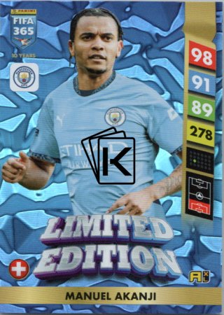 Limitovaná kartička Panini FIFA 365 2025 Adrenalyn XL Manuel Akanji Manchester City