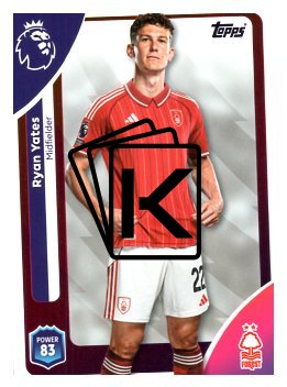 fotbalová kartička 2025-26 Topps  Premier League 242 Ryan Yates (Nottingham Forest)