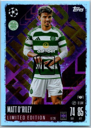 fotbalová kartička 2024-25 Topps Match Attax UEFA Club Competitions Limited Edition LE26 Matt O'Riley (Celtic FC)