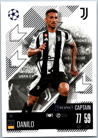 fotbalová kartička 2024-25 Topps Match Attax UEFA Club Competitions 318 Danilo (Juventus)  -  Captain