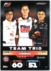 2022 Topps Formule 1 Turbo Attax 127 Nazim Azman, Kaylen Frederick & Isack Hadjar (Hitech Grand Prix)