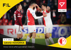 fotbalová kartička SportZoo 2021-22 Live L-104 David Hovorka SK Slavia Praha /63