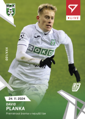 fotbalová kartička 2024-25 SportZoo Chance Liga Live L-23 David Planka Karviná