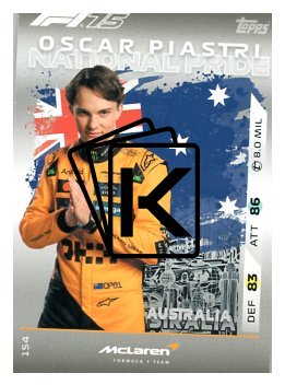 2025 Topps Turbo Attax F1  McLaren National Pride  154 Oscar Piastri
