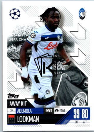 Fotbalová kartička 2024-25 Topps Match Attax EXTRA UEFA Club Competitions Away Kit  72.  Ademola Lookman (Atalanta BC)