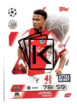 fotbalová kartička 2025-26 Topps Match Attax UCC 219 Jorrel Hato (AFC Ajax)