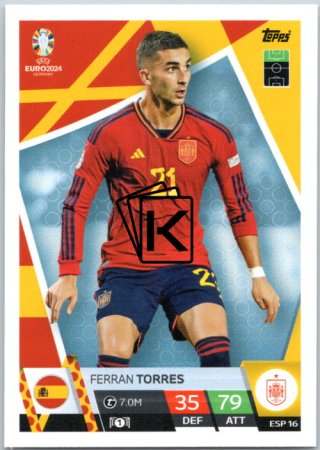 fotbalová karta Topps Match Attax EURO 2024 ESP16 Ferran Torres (Spain)