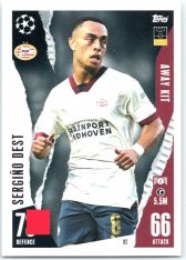2023-24 Topps Match Attax EXTRA UEFA Club Competition Away Kit 92 Sergiño Dest (PSV Eindhoven)