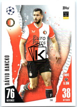 Fotbalová kartička 2023-24 Topps Match Attax UEFA Club Competitions 246 Dávid Hancko Feyenoord