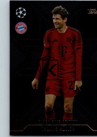 Fotbalová kartička 2024-25 Topps Match Attax EXTRA UEFA Club Competitions Black Edge Edition BLA 3.  Thomas Müller (FC Bayern München)
