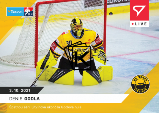 hokejová kartička SportZoo 2021-22 Live L-020 Denis Godla HC Verva Litvínov