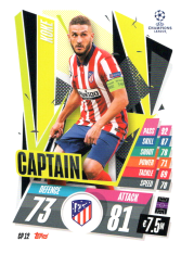 fotbalová kartička 2020-21 Topps Match Attax Champions League Extra Captain CP12 Koke Atlético de Madrid