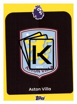 fotbalová kartička 2025-26 Topps  Premier League 19 Aston Villa Logo-PARALLEL Yellow