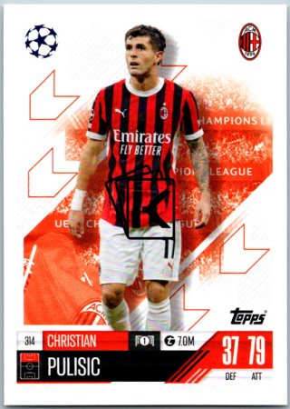 fotbalová kartička 2024-25 Topps Match Attax UEFA Club Competitions 314 Christian Pulisic (AC Milan)