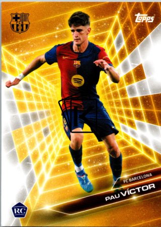fotbalová kartička 2024-25 Topps FC Barcelona Fan Set Golden Future GF-5 Pau Víctor RC