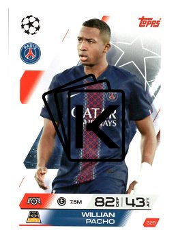 fotbalová kartička 2025-26 Topps Match Attax UCC 229 Willian Pacho (Paris Saint-Germain)