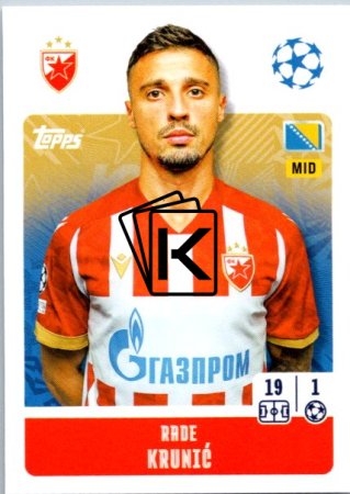 2024-25 Topps Champions League 462 Rade Krunić (FK Crvena Zvezda)