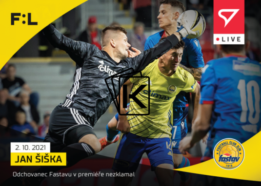 fotbalová kartička SportZoo 2021-22 Live L-042 Jan Šiška FC Fastav Zlín