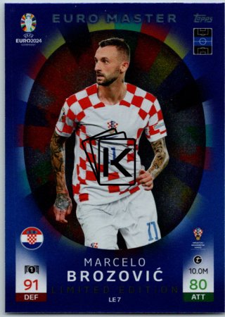 fotbalová karta Topps Match Attax EURO 2024 EURO Master Limited Edition LE 7. Marcelo Brozović (Croatia)