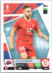 fotbalová karta Topps Match Attax EURO 2024 SRB17 Andrija Živković (Serbia)