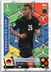 fotbalová karta Topps Match Attax EURO 2024 GER18 Youssoufa Moukoko (Germany)  -  Graduated Gem