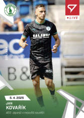 fotbalová kartička 2024-25 SportZoo Chance Liga Live L-48 Jan Kovařík Chance Liga Bohemians Praha